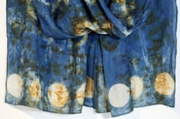 Image 3 of Moon on water - indigo and rust silk scarf