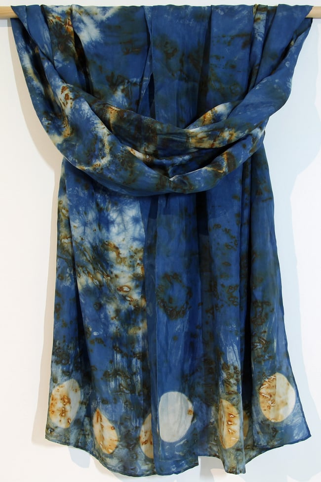 Moon on water - indigo and rust silk scarf | morgenbardati