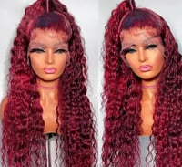 Image 2 of Burgundy  Loose Deep Wave Lace Wig 