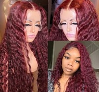 Image 3 of Burgundy  Loose Deep Wave Lace Wig 