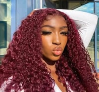 Image 4 of Burgundy  Loose Deep Wave Lace Wig 