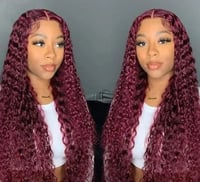 Image 5 of Burgundy  Loose Deep Wave Lace Wig 