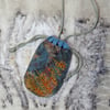 Embroidered leaves and berries amulet pouch