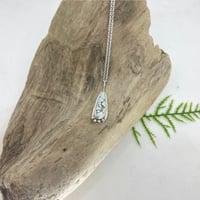 Image 1 of Gobi Turquoise Long Teardrop in Hammered Sterling Silver necklace