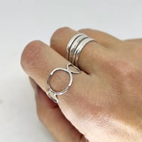 Image 1 of Trio of Circles Sterling Silver Hammered Band Ring - size 8.5