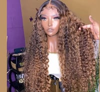 Image 4 of Highlight Deep Wave Lace Front Wig 13x4