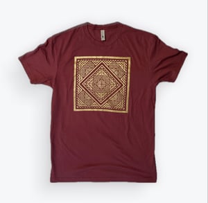 Image of  Square Tribal Tshirt (Maroon)