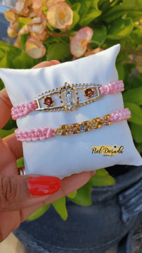 Pink Virgencita Rose Bracelet Set