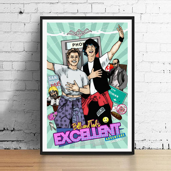 Bill and Ted's Excellent Adventure - 11 x 17 Limited Edition Giclee Poster Print