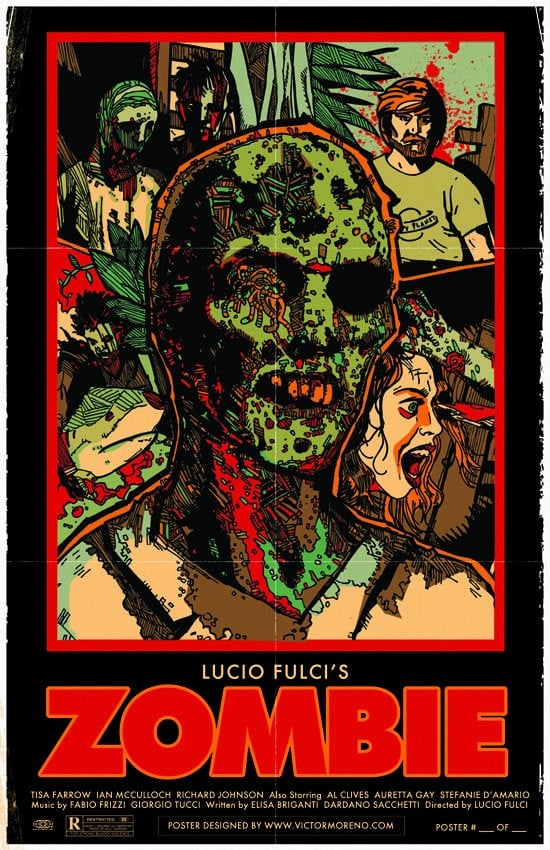 Lucio Fulci Zombie - 11 x 17 Limited Edition Giclee Poster Print