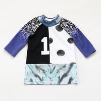 moody blue graphic mix 12m 1st 1 one first birthday bday long sleeve tunic dress courtneycourtney