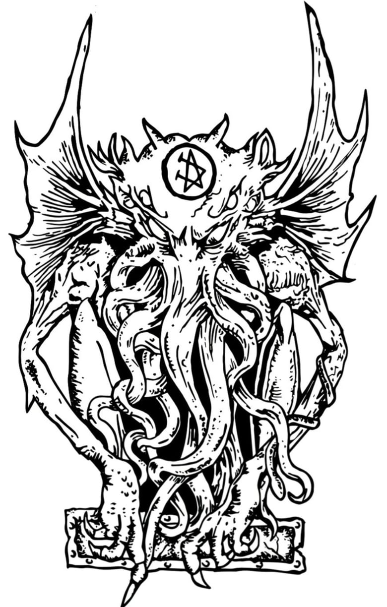 Image of Great Old One(Cthulhu fhtagn) Original pen and ink drawing 