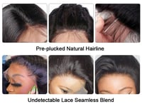 Image 4 of 13x4 5x5  13x6 Luxury HD Lace wigs Brazilian Raw Hair invisible lace wigs, preplucked, bleach knots.