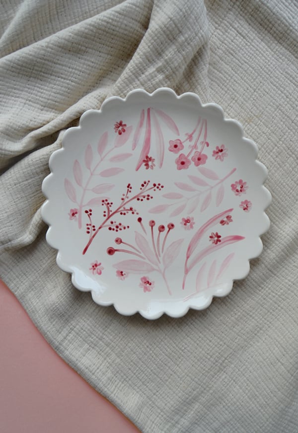 Image of Plato Grande Ondas - pintado a mano