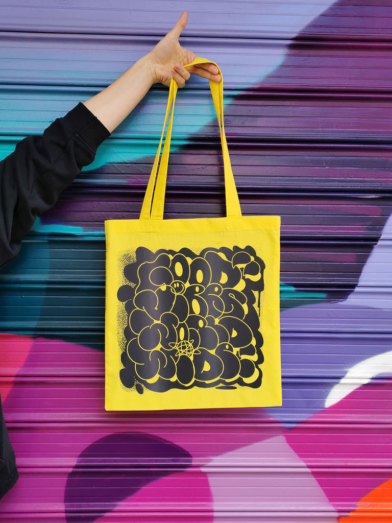 GOOD VIBES WORLD WIDE yellow bag