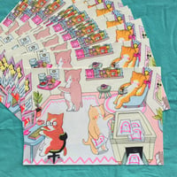 Image 1 of Kitties Riso Press A4 Print