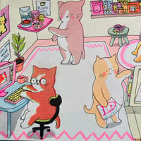 Image 4 of Kitties Riso Press A4 Print