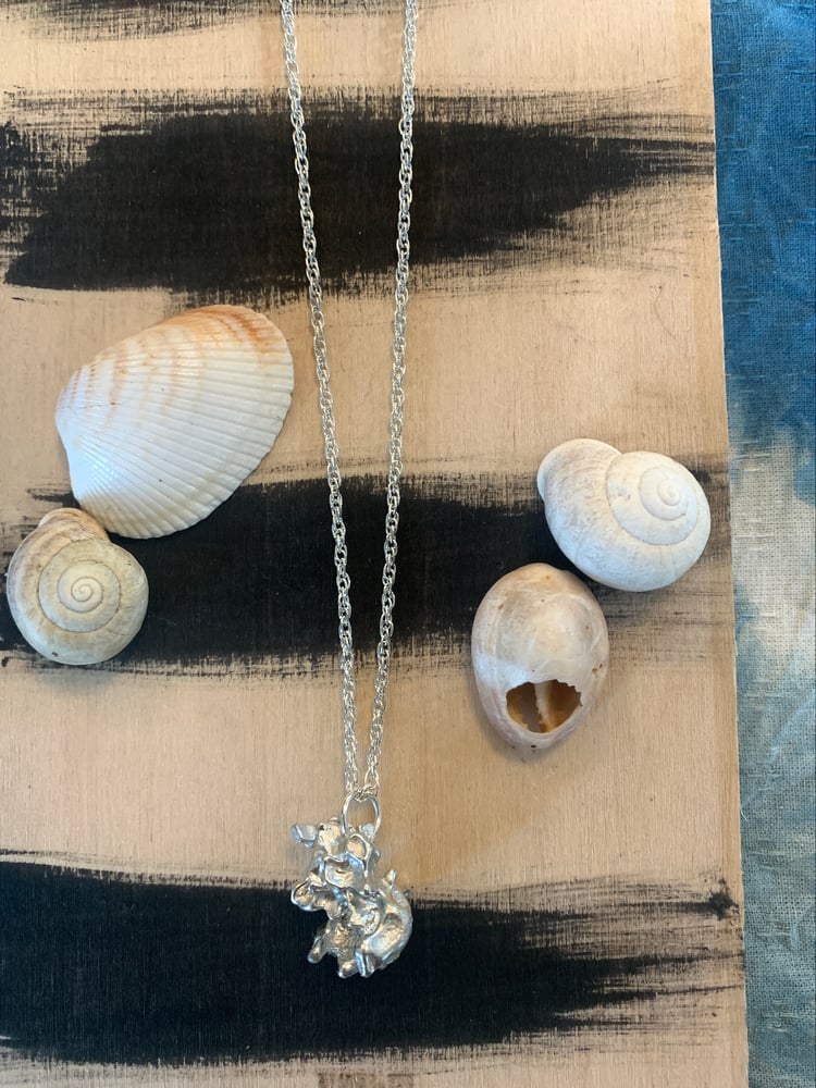 Image of ‘Meteor’ organic cast pewter necklace