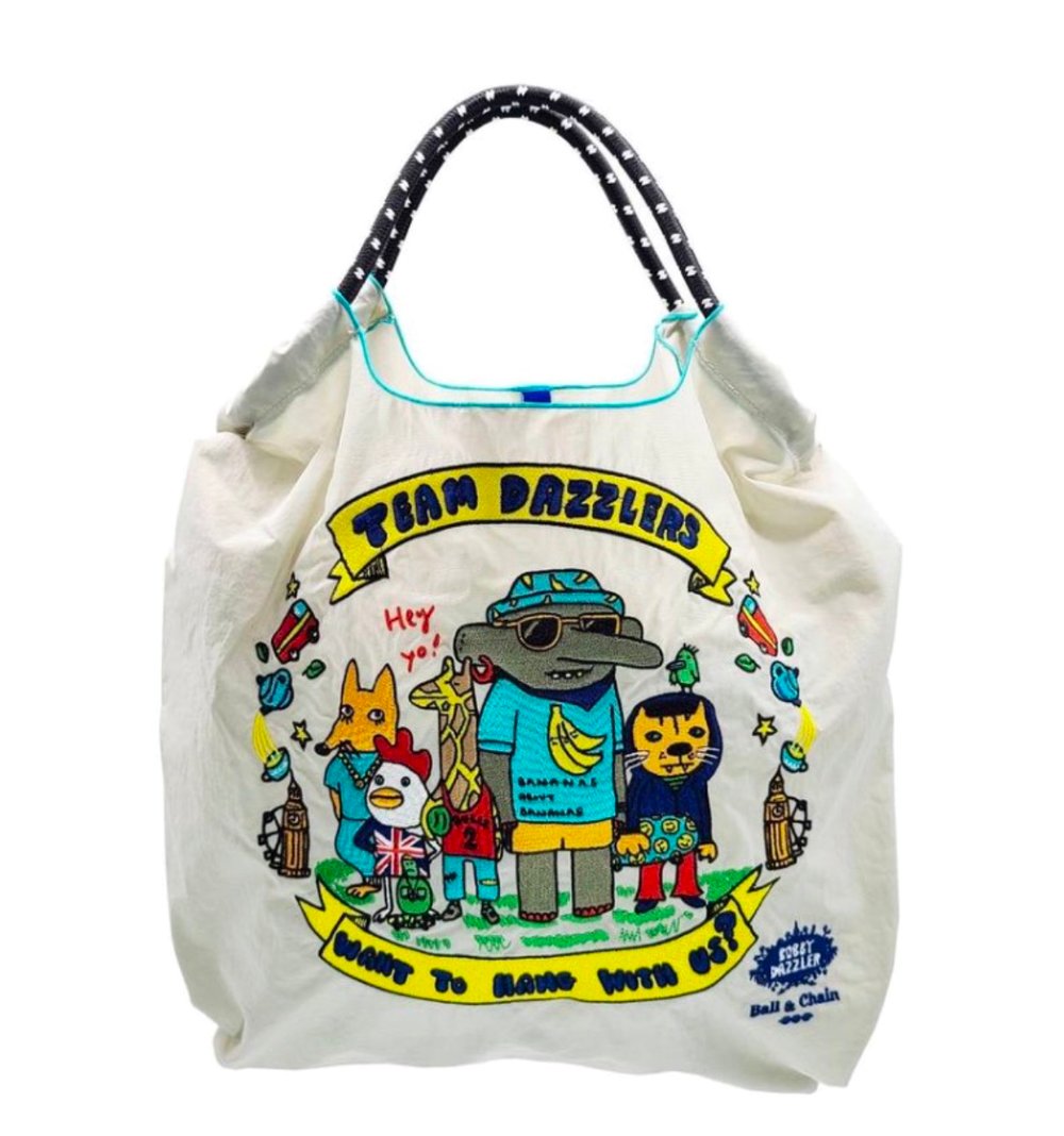 Image of Ball and chain /Bobby Dazzler bag. Light grey  Large