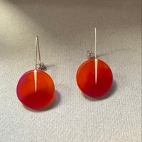 Image 1 of two tone drop earrings (colour options)