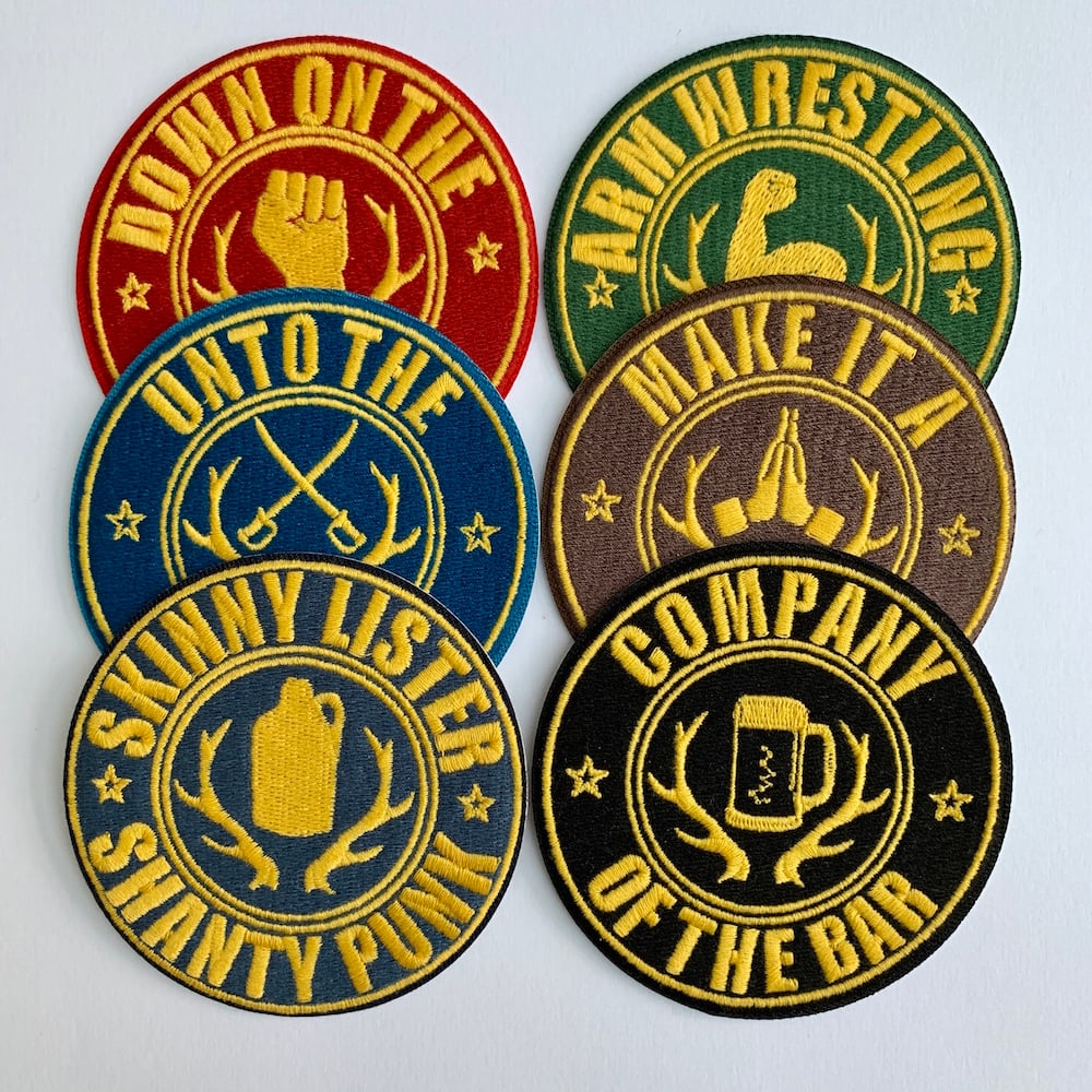 Image of SET OF 6 SHANTY PUNK ALBUM PATCHES 