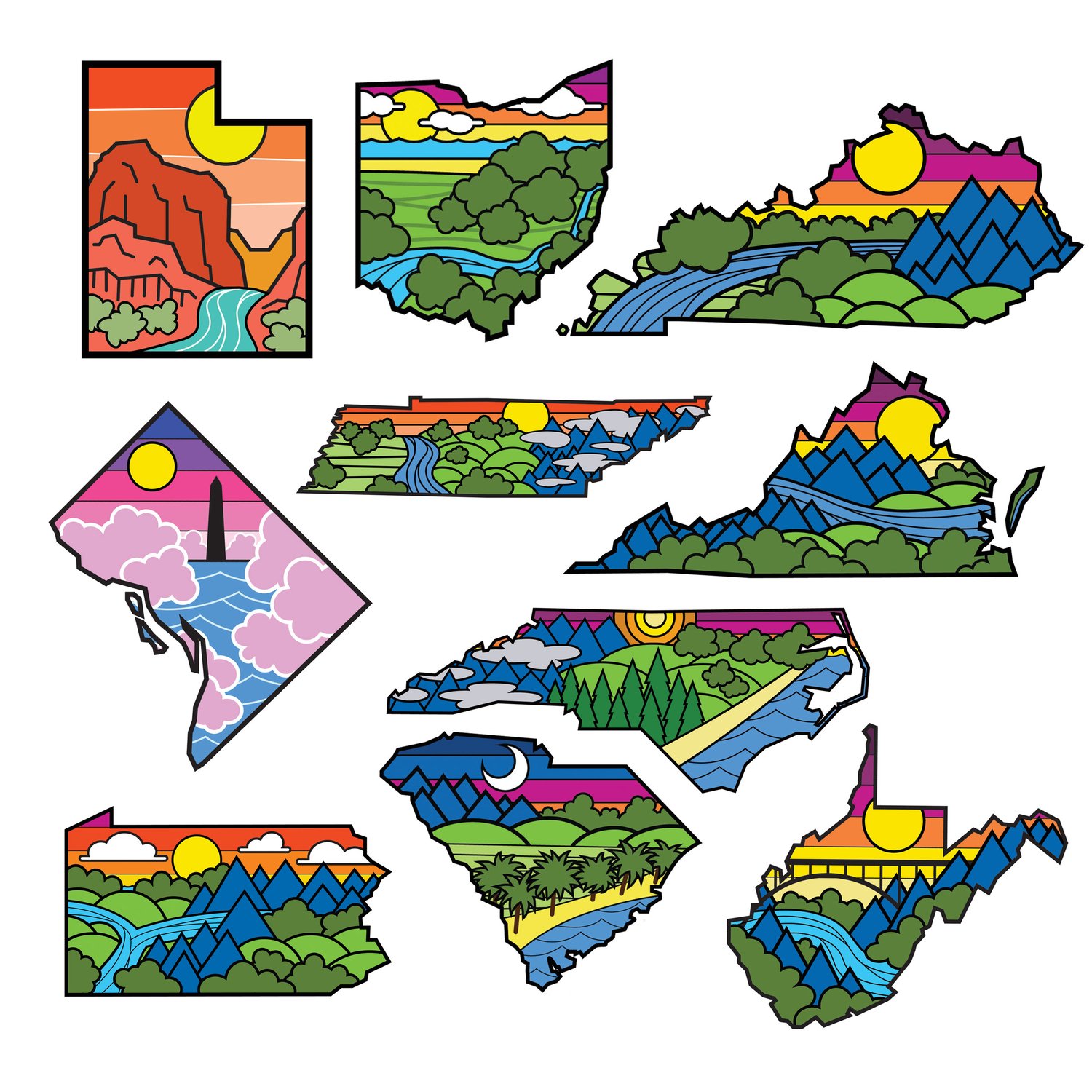 Image of State Lines Stickers