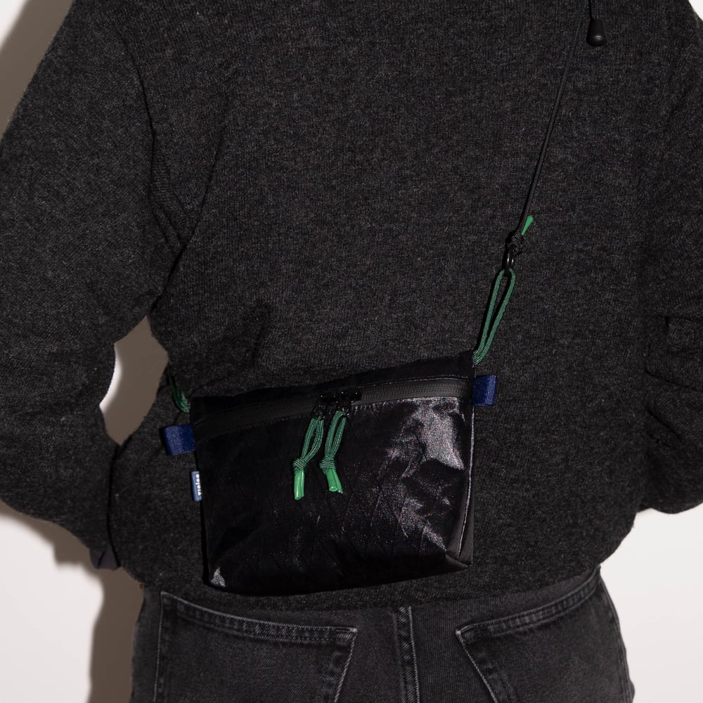 Image of Petite sacoche/Small Satchel Noir/Vert