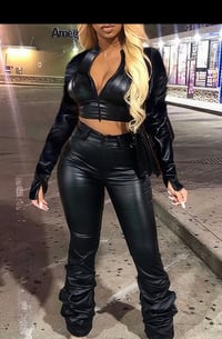 LEATHER STACKED SET 