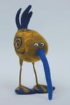 Jackie, felted welsh wool, quirky bird sculpture