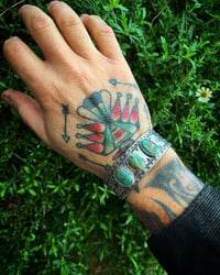 Image 3 of WL&A Handmade Ingot Royston Greens Arrowhead Cuff - Size 7.25 to 7.5 Wrist