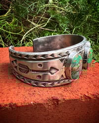 Image 4 of WL&A Handmade Ingot Royston Greens Arrowhead Cuff - Size 7.25 to 7.5 Wrist