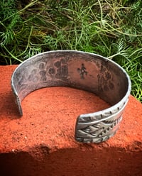 Image 5 of WL&A Handmade Ingot Royston Blue Arrowhead Head Cuff - Size 6 to 6.25 Inch Wrist
