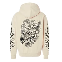 Image 1 of Flame Ghost Winter Wolf Hoodie - Ivory