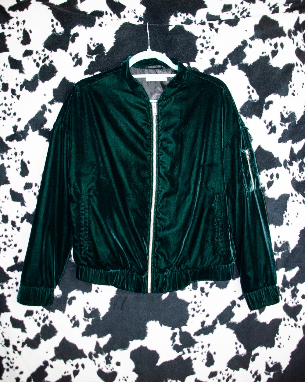 WOMEN'S CIRCLE green velvet jacket