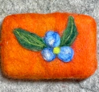 Image 2 of Blue Floral on Orange