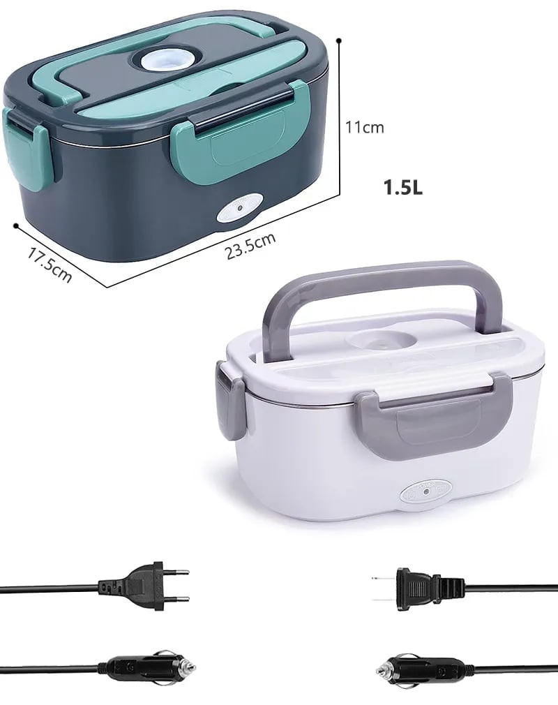 Portable Car Electric Heating Lunch Box With Leak Proof Warmer And Heated Stainless Steel Container 