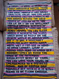 Image 4 of Hitchhiker's Guide Towel with Full Quote - Made to Order