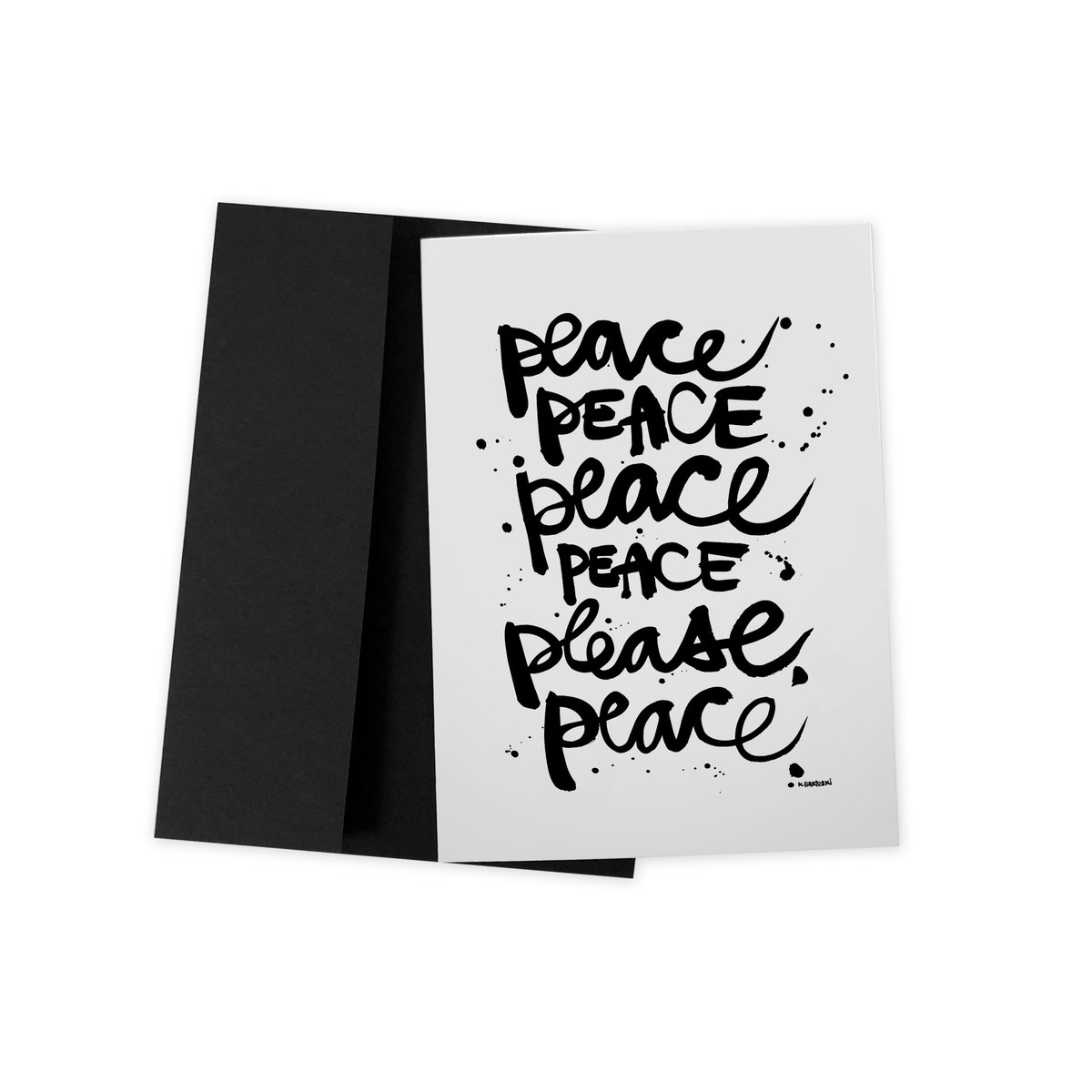 Image of PLEASE PEACE #kbscript greeting card