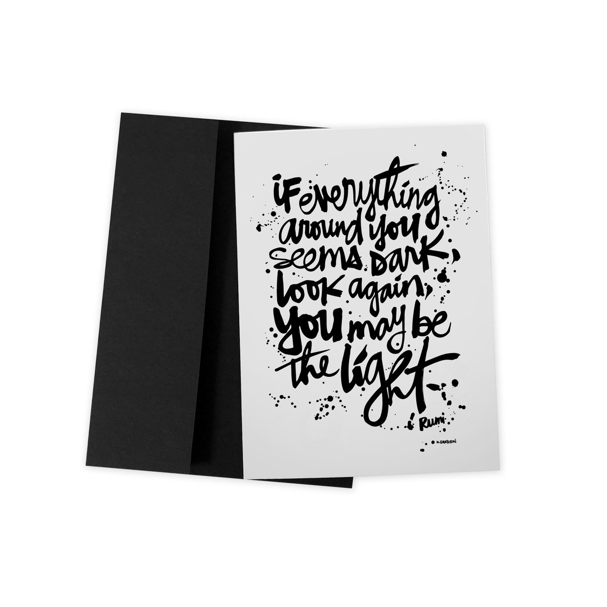 Image of YOU MAY BE THE LIGHT #kbscript greeting card