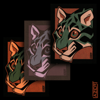 Image 1 of Clouded Leopard - Multicolor Mini Art Prints