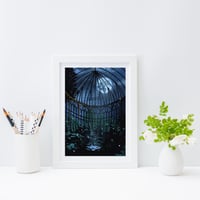 Image 3 of "Moonlit Conservatory" Hand-Embellished Postcard Print