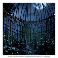 Image 2 of "Moonlit Conservatory" Hand-Embellished Postcard Print