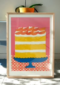 Image 1 of Cake 105 – Peaches and Cream Sponge (framed)