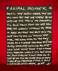 Image 1 of ANIMAL MOTHER Album Lyric Sheet 