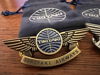 Image 3 of Tikiyaki Airways Pilot Wings  Lapel Pin - Antique Gold