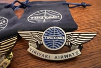 Image 3 of Tikiyaki Airways Pilot Wings  Lapel Pin - Antique Silver