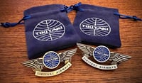 Image 5 of Tikiyaki Airways Pilot Wings  Lapel Pin - Antique Silver