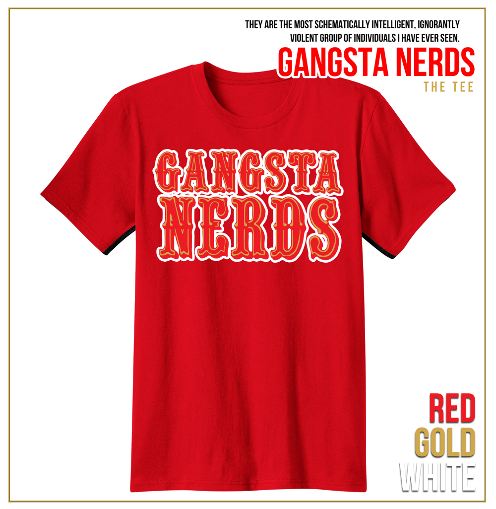 GANGSTA NERDS - TEE | RED GOLD WHITE • Champion Brand