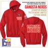 GANGSTA NERDS -   CHAMPION BRAND PATCH WORK HOODIE