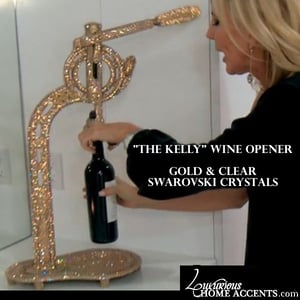 Image of Large Sculptured Wine Opener Swarovski Crystals